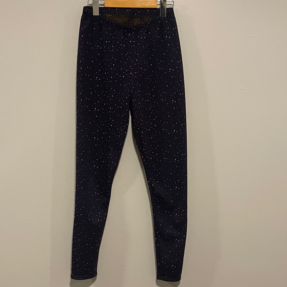 Just Cozy Purple Leggings with White Polka Dots
